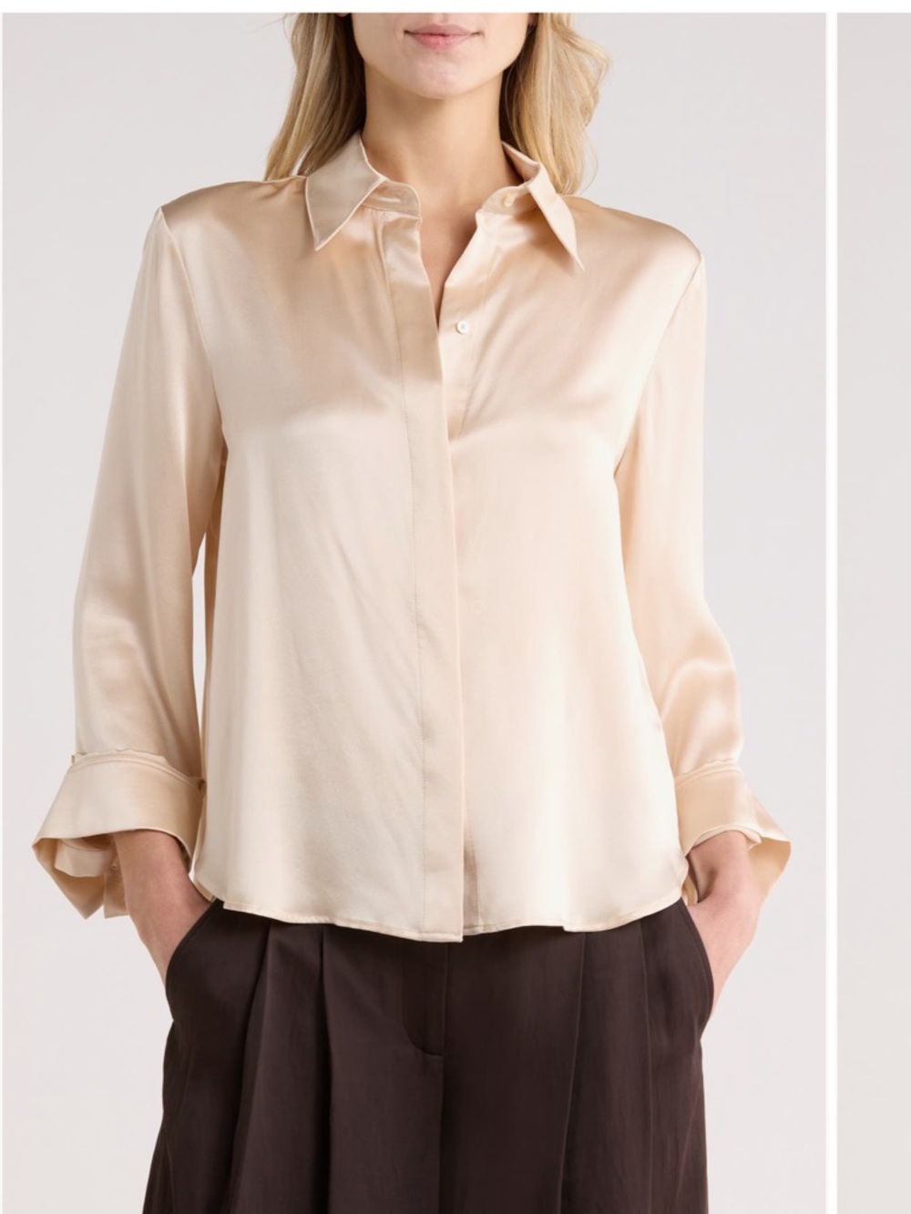 TWP 100% Silk Boyfriend Shirt - L